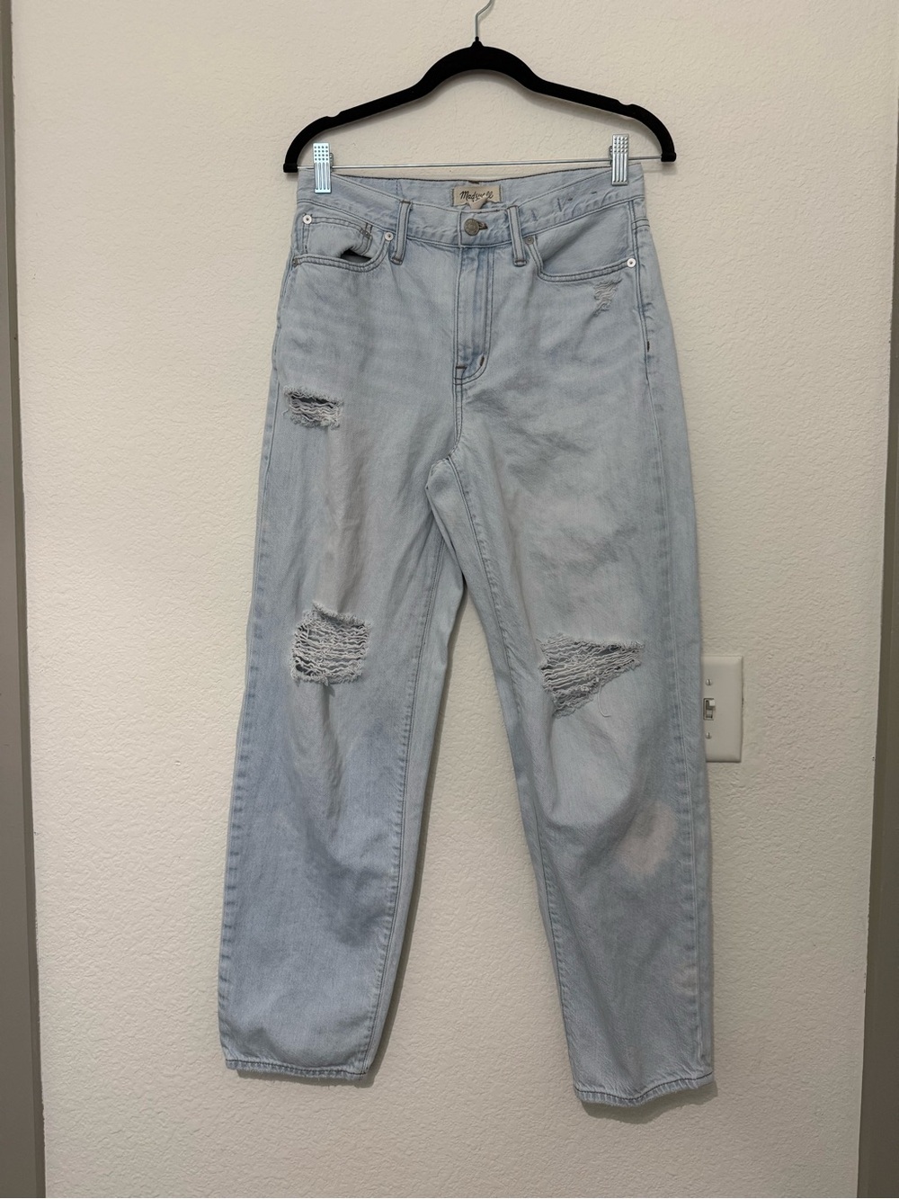 Madewell Light Blue Distressed Boyfriend Jeans